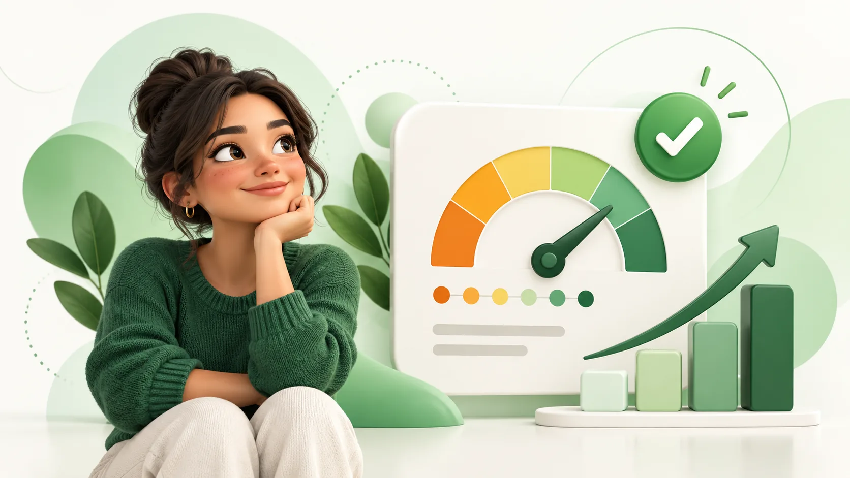 Borrower reviewing credit score information and borrowing options