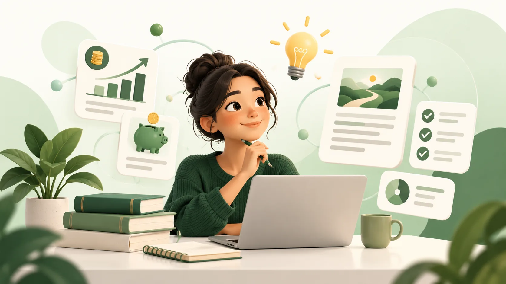 Borrower reviewing personal loan guides and financial planning information